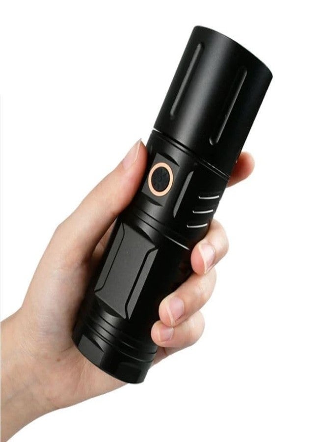Deoxys USB Rechargeable Flashlight 2000 Lumens, Super Bright LED Flashlight High Lumen, Powerful Flashlight with 5 Modes, Zoomable, Waterproof Brightest Flash Light for Emergency, Camping, Hiking - Image 1